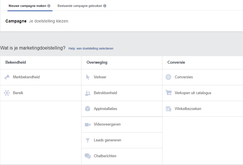 marketingdoelstellingen facebook adverteren