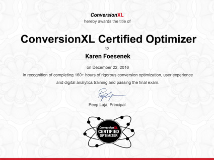 ConversionXL Certified Optimizer