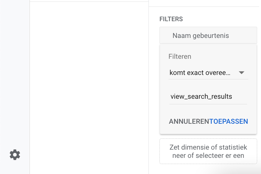 Filter toevoegen in verkenning