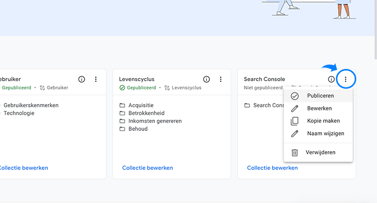 Search Console collectie publiceren in Google Analytics 4